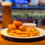 Bear Paw-Bear Paw Bar and Grill- Bear Paw Menu- Fish and Chips with beer